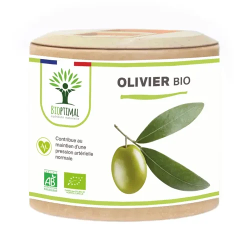 Boîte de compléments alimentaires à base d’olivier bio en capsules