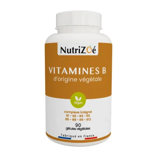 Complément alimentaire Vitamines B Complexe Intégral – flacon de 90 gélules pour énergie, vitalité et soutien du système nerveux.