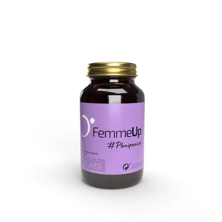 Complément alimentaire pour femmes en période de ménopause contenant Cimicifuga, Angelica Sinensis, Trèfle Rouge, Bourrache et Maca, conçu pour soutenir l'équilibre hormonal et le bien-être féminin.