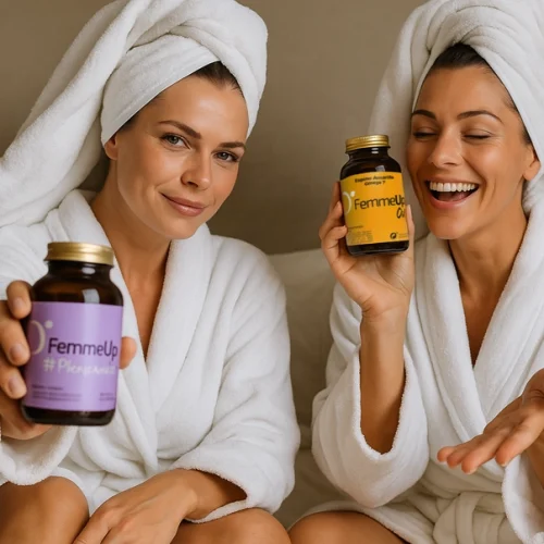 Complément alimentaire pour femmes en ménopause contenant Cimicifuga, Angelica Sinensis, Trèfle Rouge, Bourrache et Maca. Formulé pour soutenir l’équilibre hormonal, réduire les symptômes de la ménopause et favoriser le bien-être féminin. Idéal pour la vitalité et la santé des femmes à la ménopause.