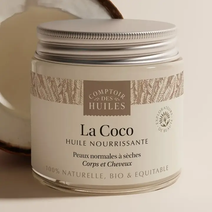 Huile de coco biologique pour le soin du corps et des cheveux